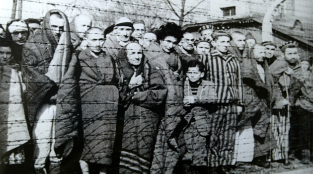 campo-sterminio.jpg  Auschwitz Liberated January 1945  Russian Government [Public domain], via Wikimedia Commons