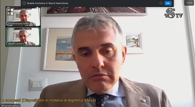 Legittima difesa, De Chiara in audizione al Senato: "Il ddl 1972 rischia il contrasto con la Costituzione e con la CEDU"