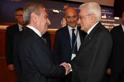 Il presidente Sergio Mattarella con il presidente dell
